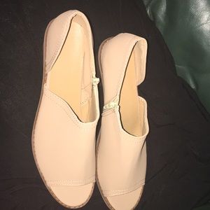 European size 43 Peep toe PU zipper chunky heel